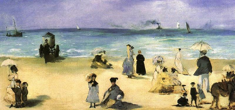 Edouard Manet On the Beach at Boulogne France oil painting art